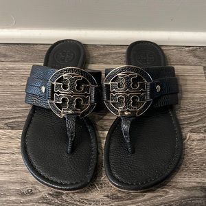 Tory Burch - Leather and Gold Thong Sandals